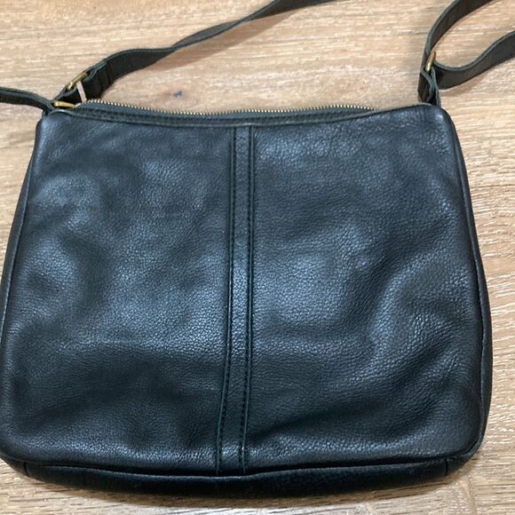 Fossil leather black and cow print Crossbody bag - Picture 6 of 9